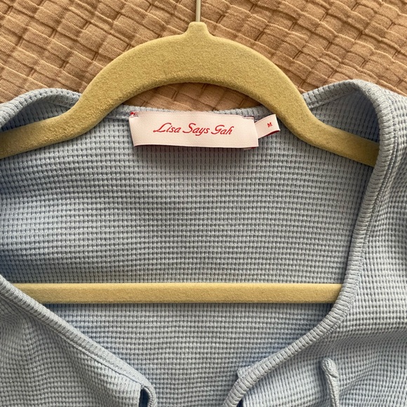 Light Blue Ribbed Cardigan - Picture 2 of 2